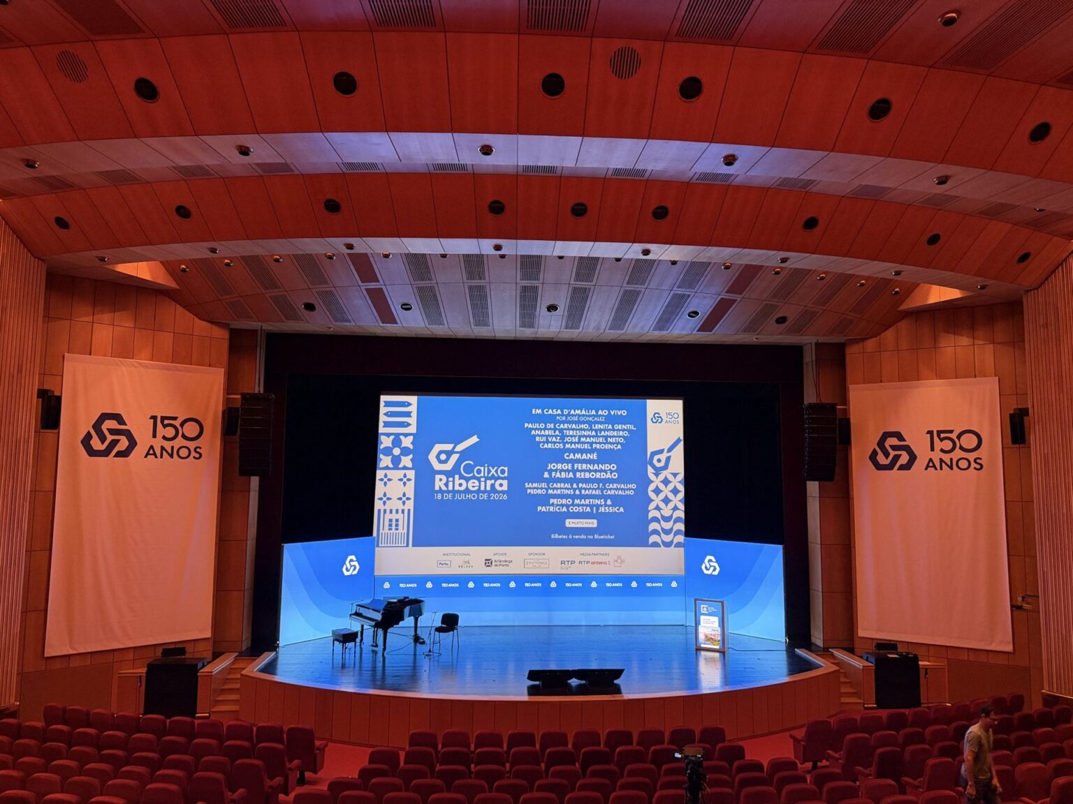 Palco do grande auditório da Culturgest nos 150 anos da CGD